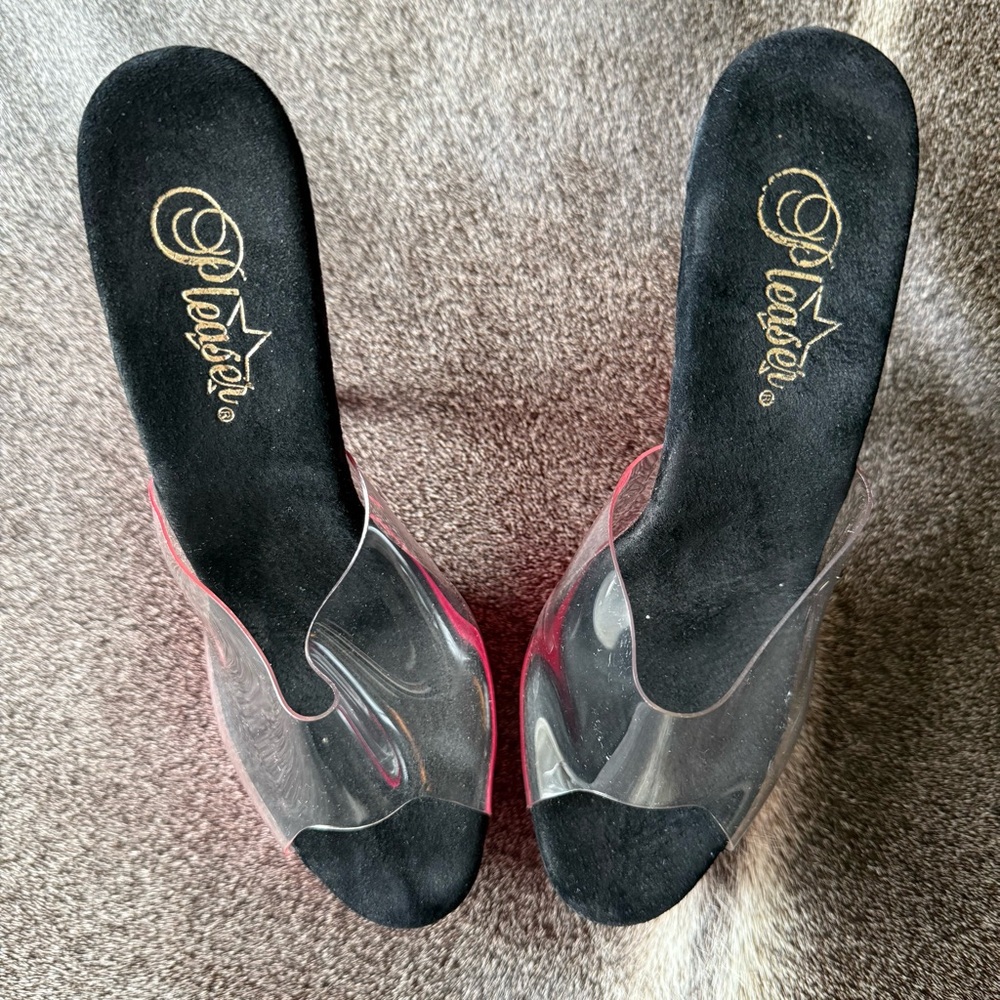 Adore-701UV Pink Platform Mules - Picture 3 of 9